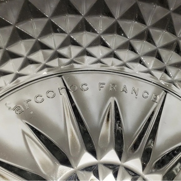 Vintage Diamant Starburst Patterned Brilliant Cut French Arcoroc Round Bowl - Picture 10 of 11